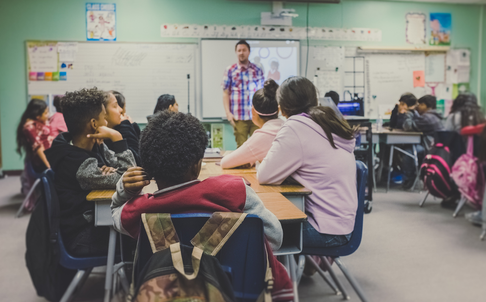 Teacher in front of a class